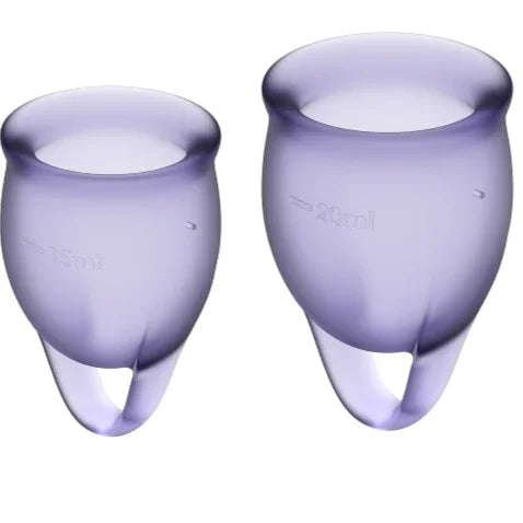 SATISFYER - FEEL CONFIDENT KIT COPA MENSTRUAL LILA 15 + 20 ML - Nuvica