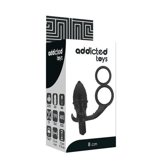 ADDICTED TOYS - PLUG ANAL CON ANILLA DOBLE NEGRO - Nuvica