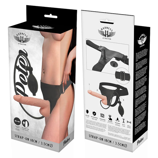 HARNESS ATTRACTION - ARNÉS PETER CON PENE HINCHABLE 18 CM -O- 3.5 CM - Nuvica