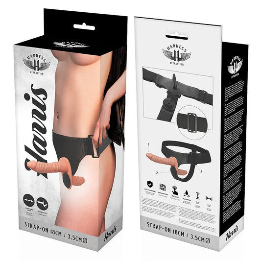 HARNESS ATTRACTION - HARRIS DOBLE PENETRACIÓN CON VIBRACIÓN 18 CM -O- 3.5 CM - Nuvica