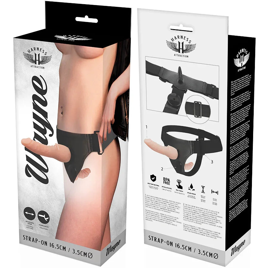 HARNESS ATTRACTION - WAYNE DOBLE PENETRACIÓN 16.5 CM -O- 3.5 CM - Nuvica