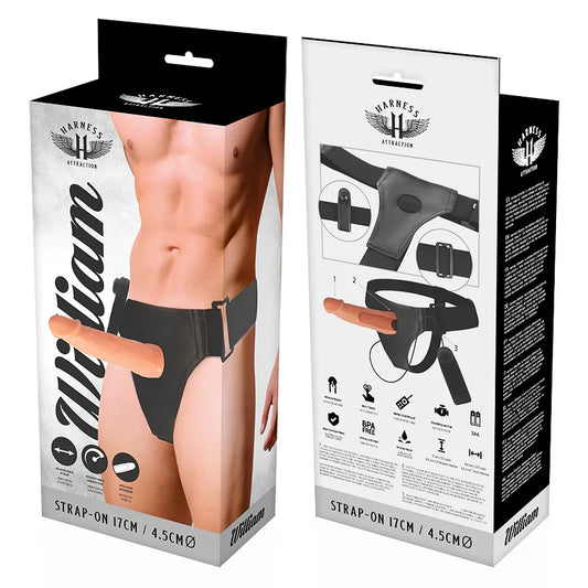 HARNESS ATTRACTION - ARNÉS HUECO WILLIAN CON VIBRADOR 17 CM -O- 4.5 CM - Nuvica