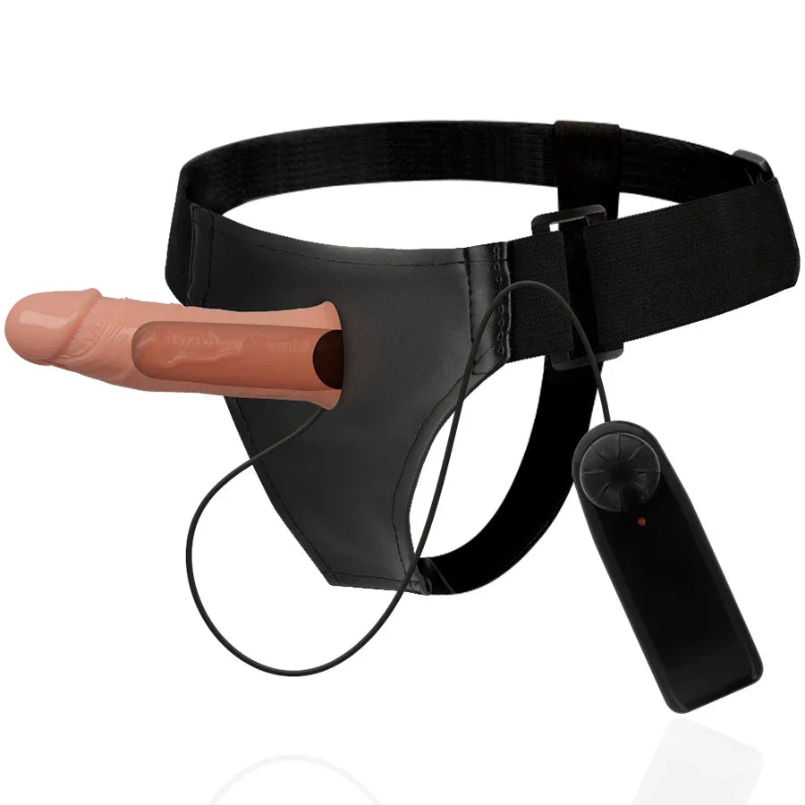 HARNESS ATTRACTION - ARNÉS HUECO GREGORY CON VIBRADOR 16.5 CM -O- 4.3 CM - Nuvica