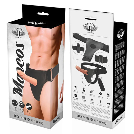 HARNESS ATTRACTION - ARNÉS HUECO MARCOS CON VIBRADOR 15 CM -O- 5 CM - Nuvica