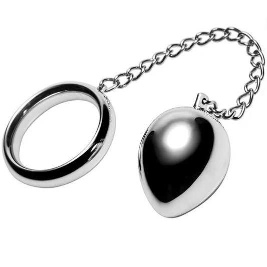 METAL HARD - COCK RING 40MM + CADENA CON BOLA METAL - Nuvica