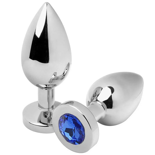 METAL HARD - ANAL PLUG DIAMOND AZUL MEDIUM 7.62CM - Nuvica