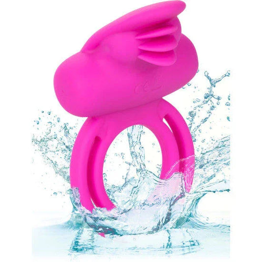 CALEXOTICS - DUAL CLIT FLICKER ENHANCER DOBLE ANILLO VIBRADOR DE SILICONA ROSA - Nuvica