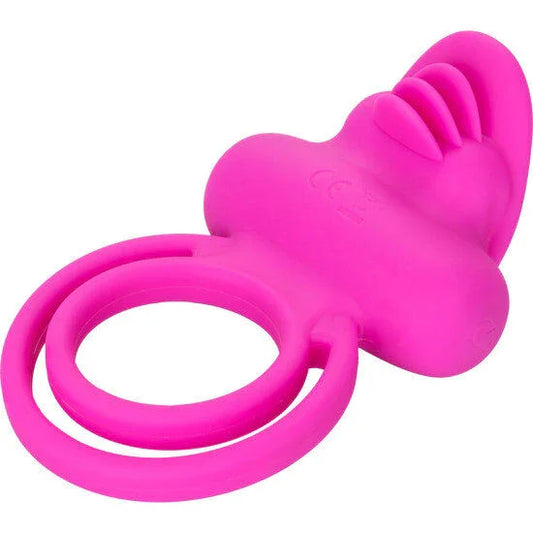 CALEXOTICS - DUAL CLIT FLICKER ENHANCER DOBLE ANILLO VIBRADOR DE SILICONA ROSA - Nuvica