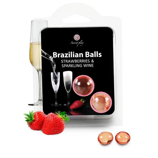 SECRETPLAY - SET 2 BRAZILIAN BALLS FRESAS CON CAVA - Nuvica