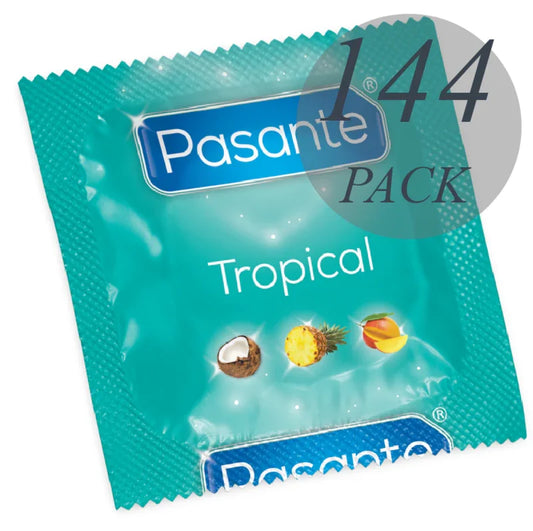 PASANTE - PRESERVATIVOS SABORES TROPICAL 144 UNIDADES - Nuvica