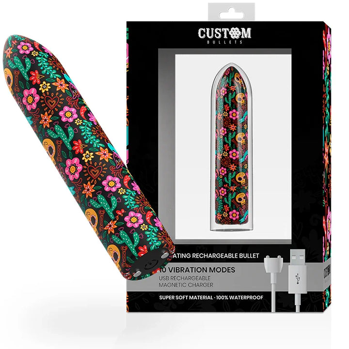 CUSTOM BULLETS - BALA RECARGABLE SKULL 10 INTENSIDADES - Nuvica
