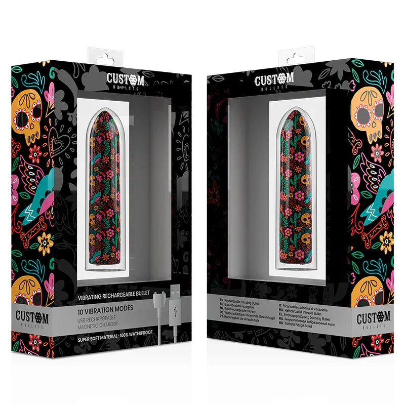 CUSTOM BULLETS - BALA RECARGABLE SKULL 10 INTENSIDADES - Nuvica