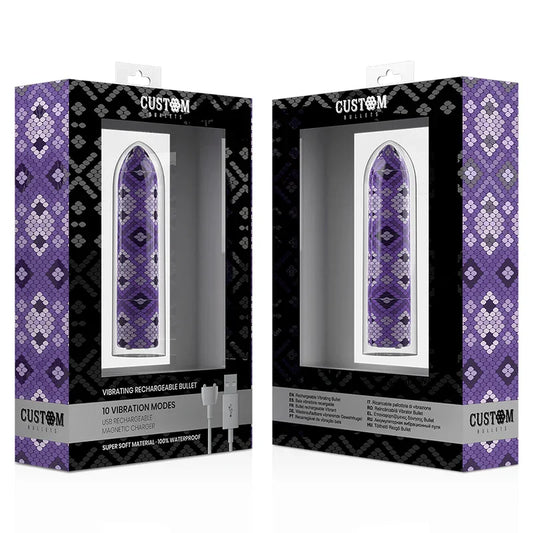 CUSTOM BULLETS - BALA RECARGABLE SNAKE LILA 10 INTENSIDADES - Nuvica