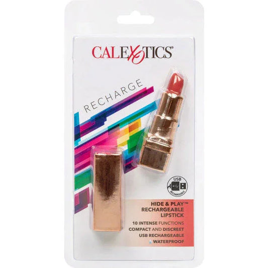 CALEXOTICS - BALA PINTALABIOS RECARGABLE HIDE & PLAY ROJO - Nuvica
