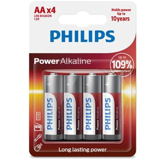 PHILIPS - POWER ALKALINE PILA AA LR6 BLISTER*4 - Nuvica
