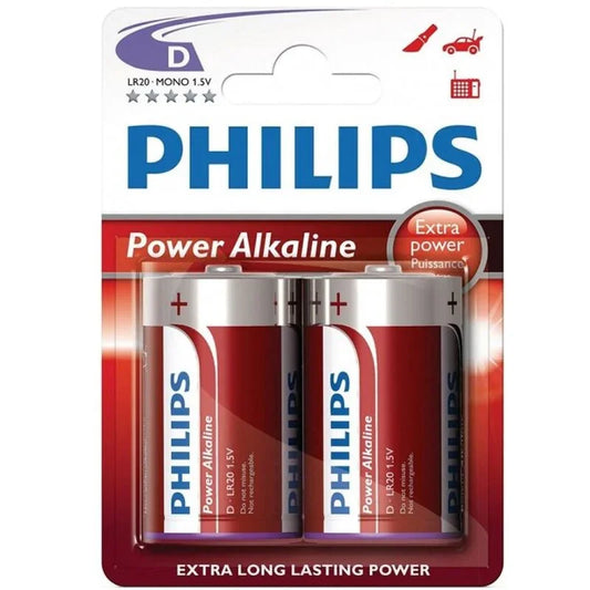PHILIPS - POWER ALKALINE PILA D LR20 BLISTER*2 - Nuvica