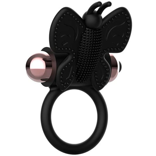 COQUETTE CHIC DESIRE - COCK RING BUTTERFLY ANILLO VIBRADOR NEGRO / GOLD - Nuvica
