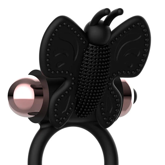 COQUETTE CHIC DESIRE - COCK RING BUTTERFLY ANILLO VIBRADOR NEGRO / GOLD - Nuvica