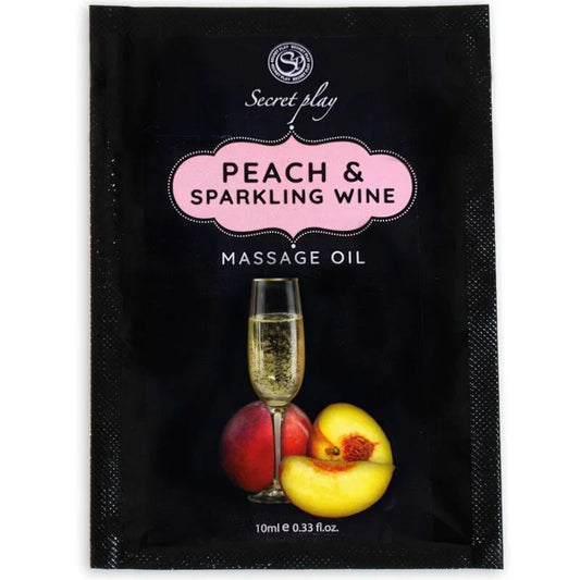 SECRETPLAY - MONODOSIS ACEITE MASAJE MELOCOTÓN Y CAVA 10 ML - Nuvica