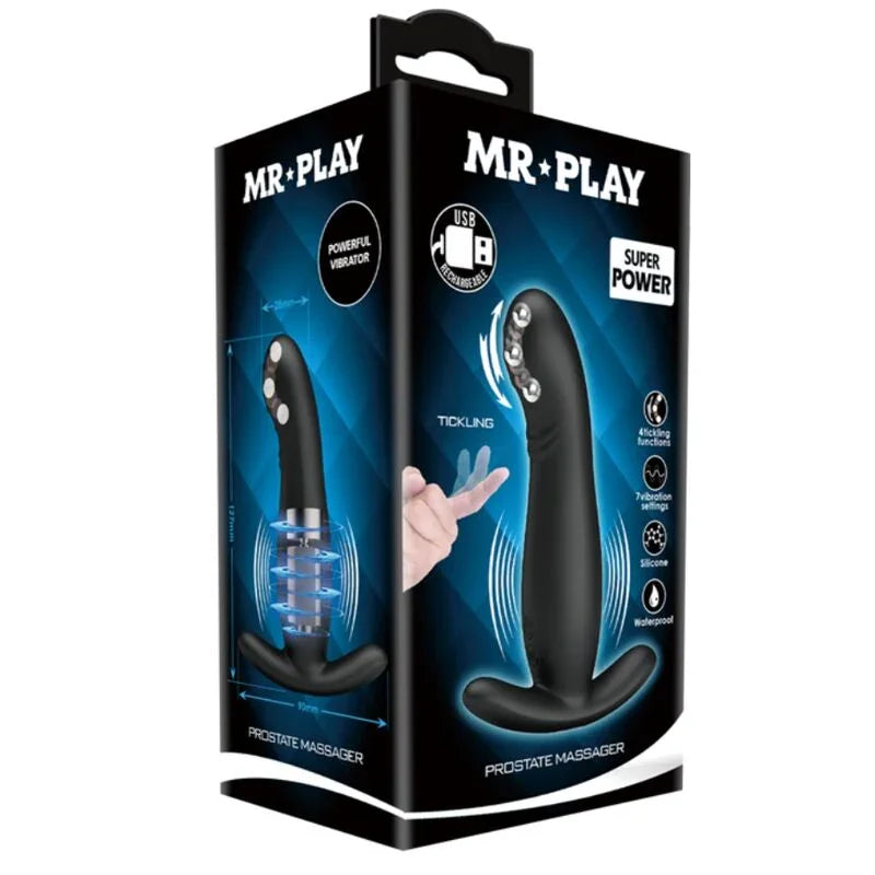 MR PLAY - MASAJEADOR DE PROSTATA NEGRO RECARGABLE - Nuvica