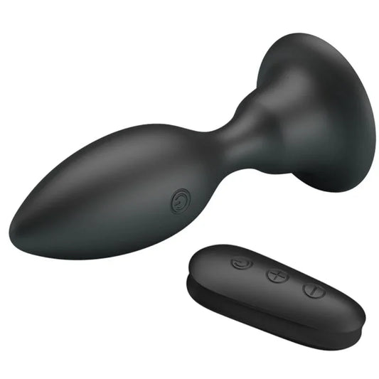 MR PLAY - PLUG ANAL CON VIBRACIÓN NEGRO CONTROL REMOTO - Nuvica