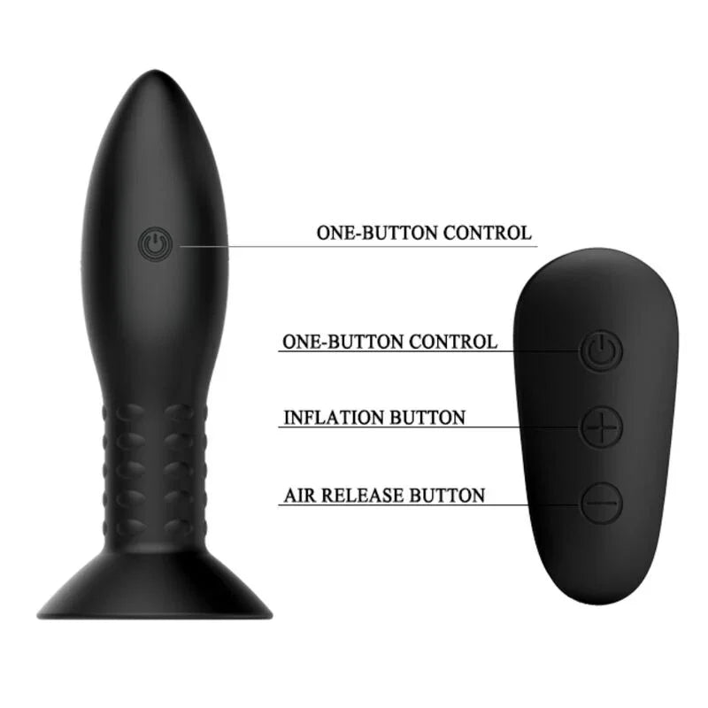MR PLAY - PLUG CON BOLAS ROTADORAS NEGRO CONTROL REMOTO - Nuvica