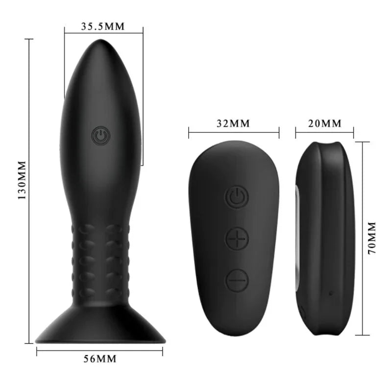 MR PLAY - PLUG CON BOLAS ROTADORAS NEGRO CONTROL REMOTO - Nuvica