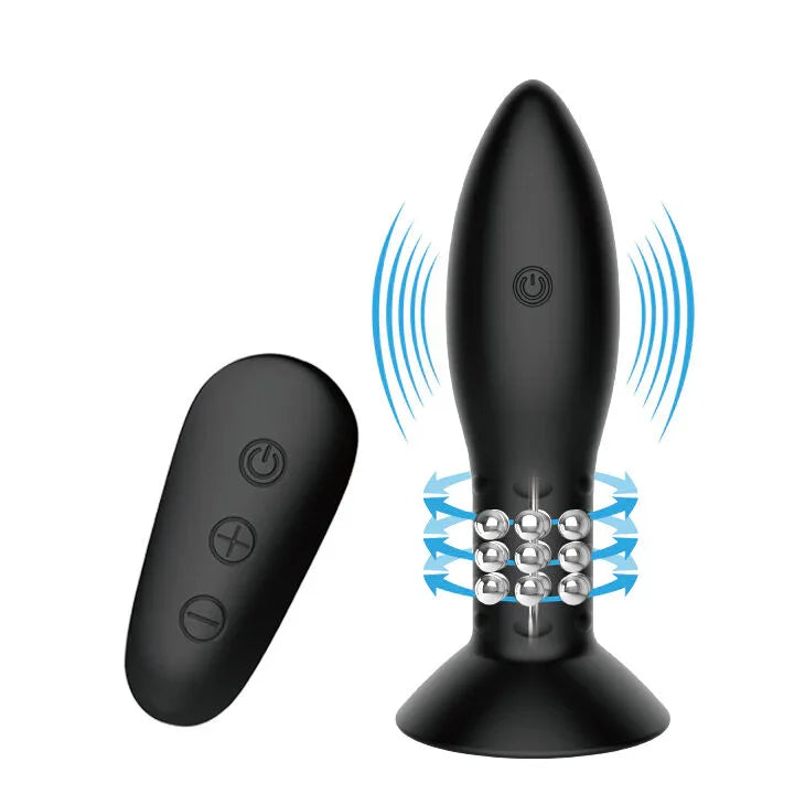 MR PLAY - PLUG CON BOLAS ROTADORAS NEGRO CONTROL REMOTO - Nuvica