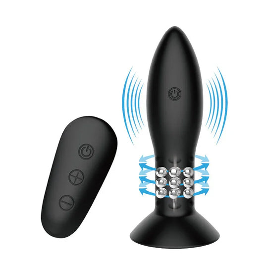 MR PLAY - PLUG CON BOLAS ROTADORAS NEGRO CONTROL REMOTO - Nuvica