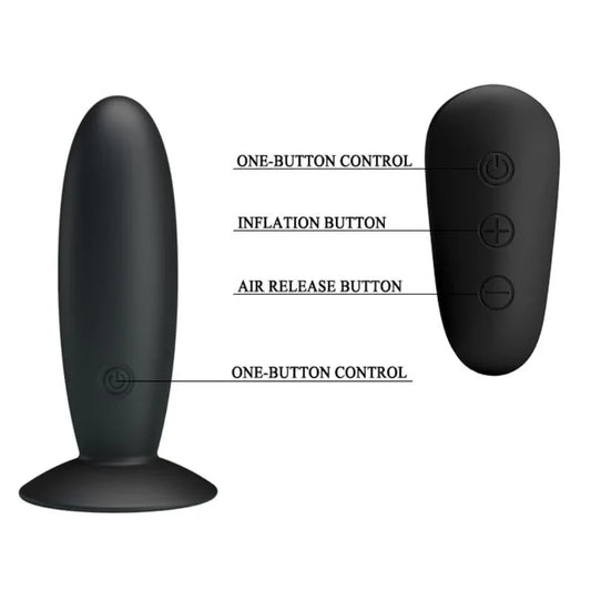 MR PLAY - PLUG ANAL CON VIBRACIÓN NEGRO CONTROL REMOTO - Nuvica