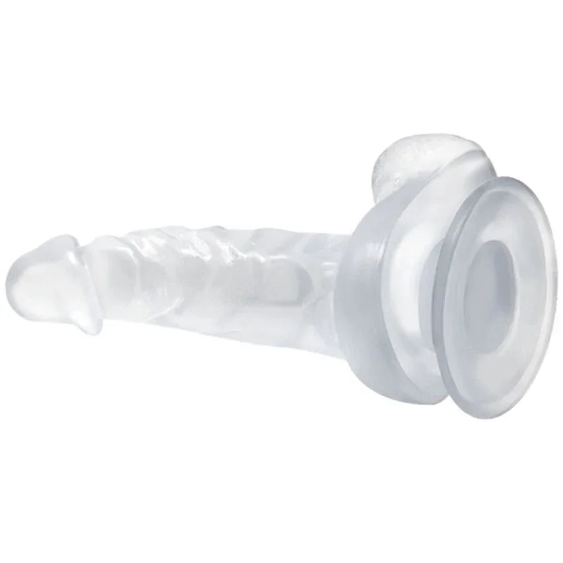BAILE - DILDO REALÍSTICO CON VENTOSA Y TESTÍCULOS 16.7 CM TRANSPARENTE - Nuvica