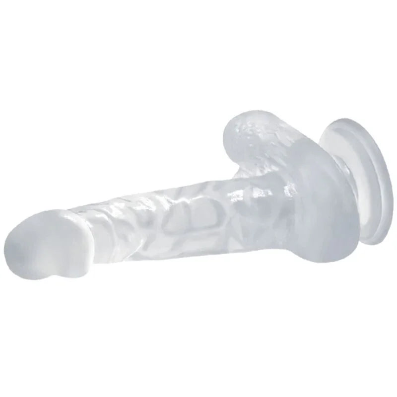 BAILE - DILDO REALÍSTICO CON VENTOSA Y TESTÍCULOS 16.7 CM TRANSPARENTE - Nuvica