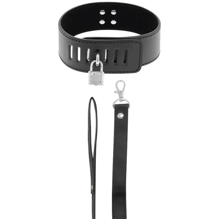DARKNESS - COLLAR BDSM CON CANDADO NEGRO - Nuvica