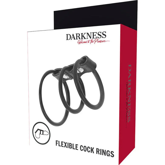 DARKNESS - SET DE 3 ANILLAS PENE FLEXIBLE - Nuvica