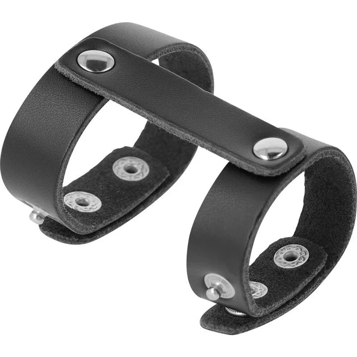 DARKNESS - ANILLO PENE Y TESTÍCULOS AJUSTABLE LEATHER - Nuvica