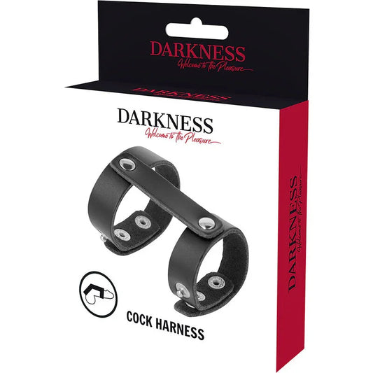 DARKNESS - ANILLO PENE Y TESTÍCULOS AJUSTABLE LEATHER - Nuvica