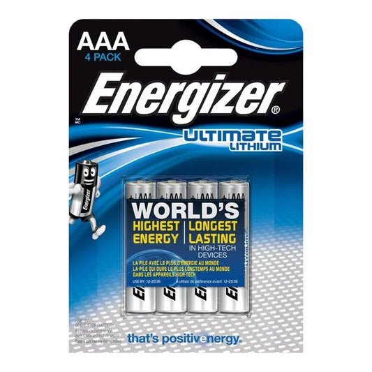 ENERGIZER - ULTIMATE LITHIUM PILA LITIO AAA L92 LR03 1,5V BLISTER*4 - Nuvica