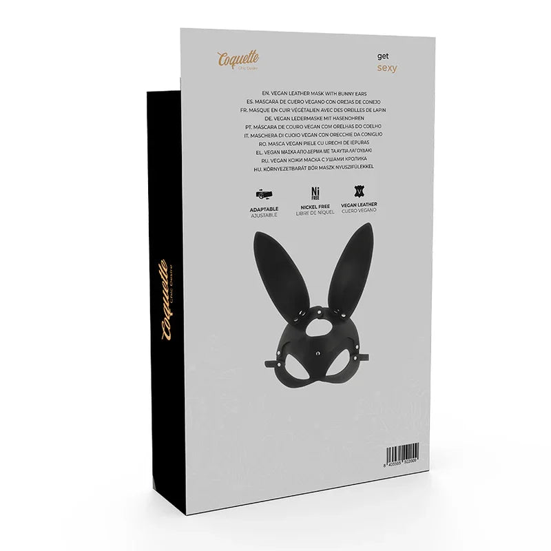 COQUETTE CHIC DESIRE - MASCARA CUERO VEGANO CON OREJAS DE CONEJO - Nuvica