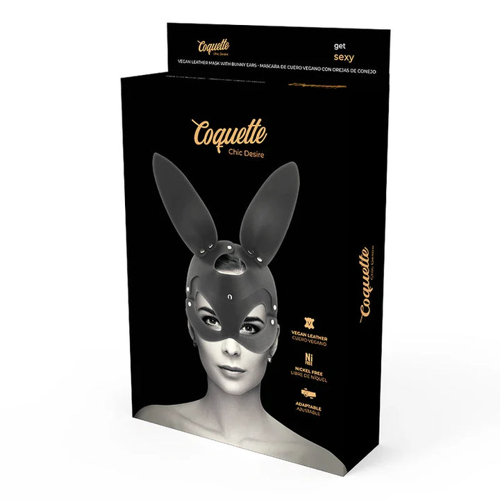 COQUETTE CHIC DESIRE - MASCARA CUERO VEGANO CON OREJAS DE CONEJO - Nuvica