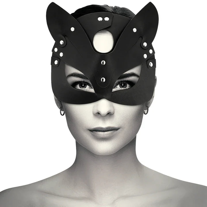COQUETTE CHIC DESIRE - MASCARA CUERO VEGANO CON OREJAS DE GATO - Nuvica