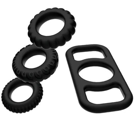 ADDICTED TOYS - SET 4 ANILLOS SILICONA PARA EL PENE - Nuvica
