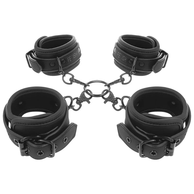 FETISH SUBMISSIVE - SET ESPOSAS MANOS Y TOBILLOS CON FORRO DE NEOPRENO - Nuvica