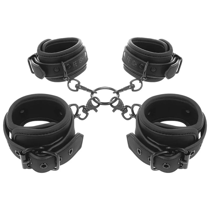 FETISH SUBMISSIVE - SET ESPOSAS MANOS Y TOBILLOS CON FORRO DE NEOPRENO - Nuvica