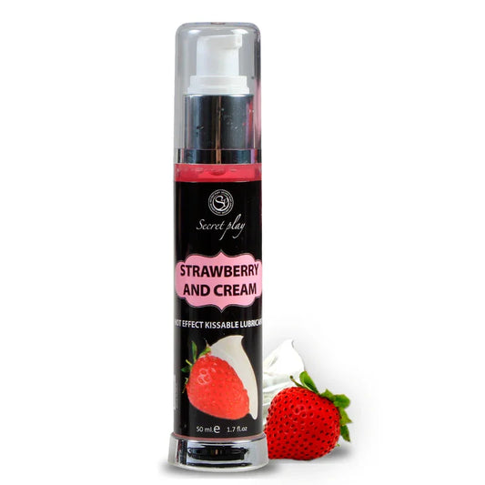 SECRETPLAY - LUBRICANTE 2-1 EFECTO CALOR FRESA&NATA 50 ML - Nuvica