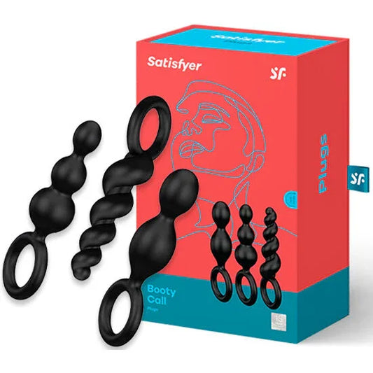 SATISFYER - ANAL PLUGS SET 3 PCS NEGRO - Nuvica