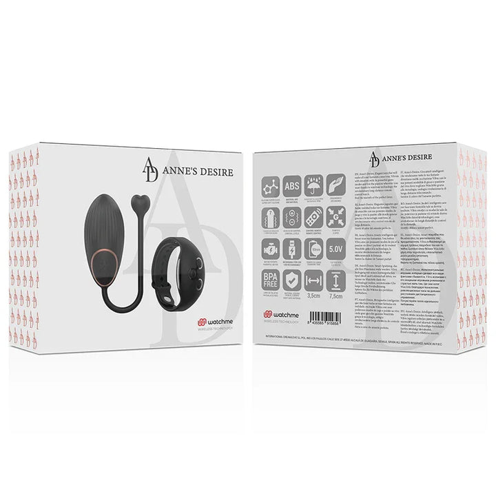 ANNE'S DESIRE - HUEVO CONTROL REMOTO TECNOLOGÍA WATCHME NEGRO - Nuvica