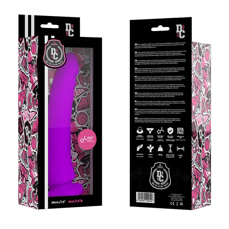 DELTA CLUB - DILDO REALISTA LILA SILICONA MEDICA 20 CM -O- 4 CM - Nuvica