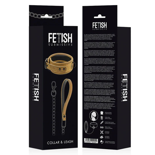 FETISH SUBMISSIVE ORIGEN - COLLAR CON CADENA CON FORRO DE NEOPRENO - Nuvica