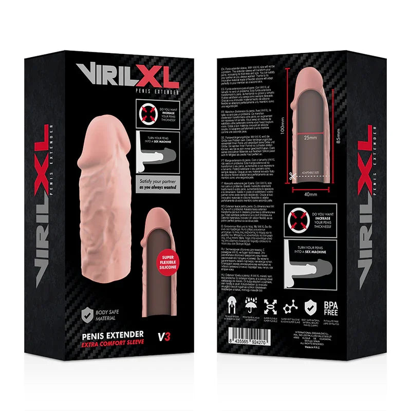 VIRILXL - EXTENSION DE PENE LIQUID SILICONE V3 NATURAL - Nuvica
