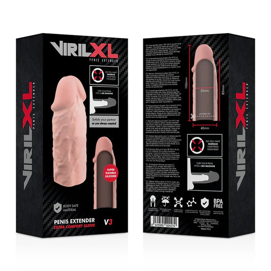 VIRILXL - EXTENSION DE PENE LIQUID SILICONE V3 NATURAL - Nuvica
